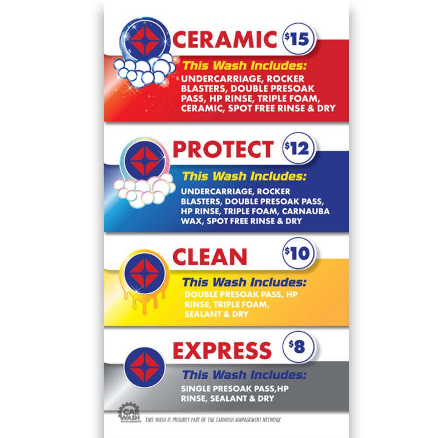 NONLIT 3 - CAR WASH MENU 23x43