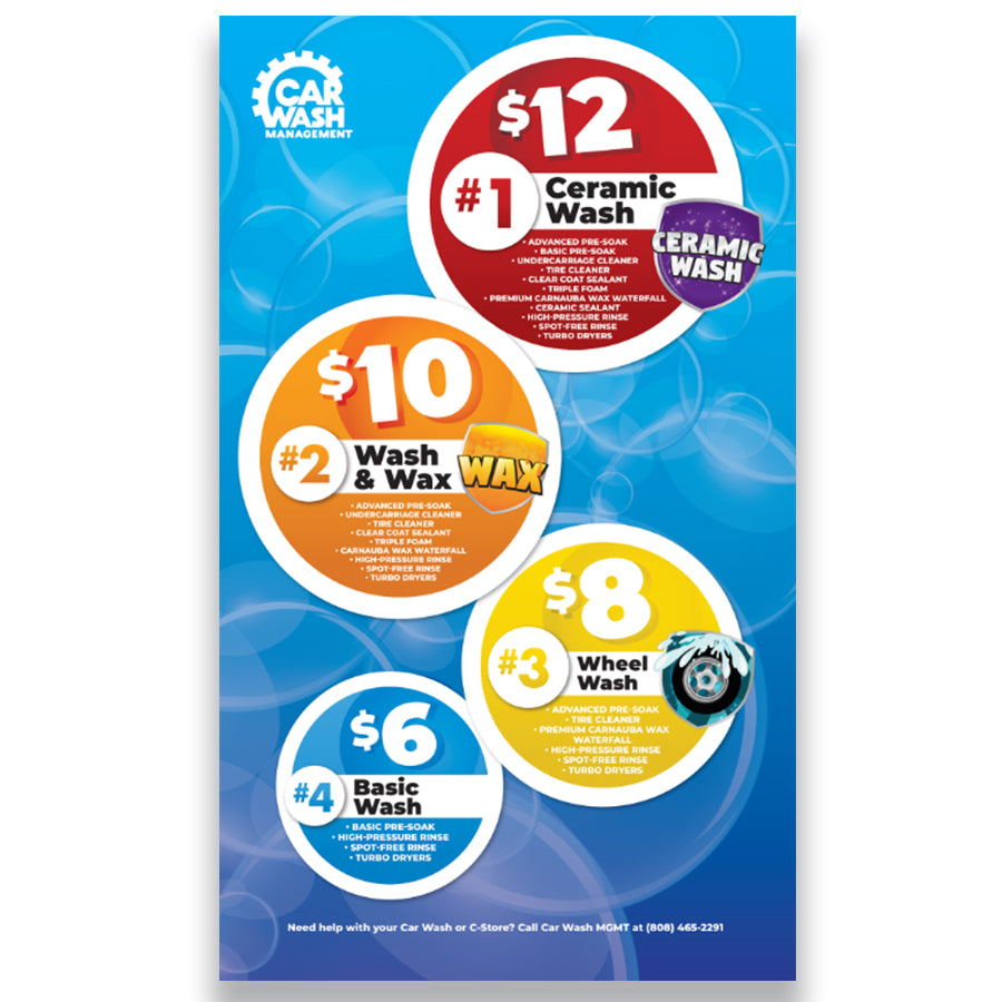 NONLIT 1 - CAR WASH MENU 36x60